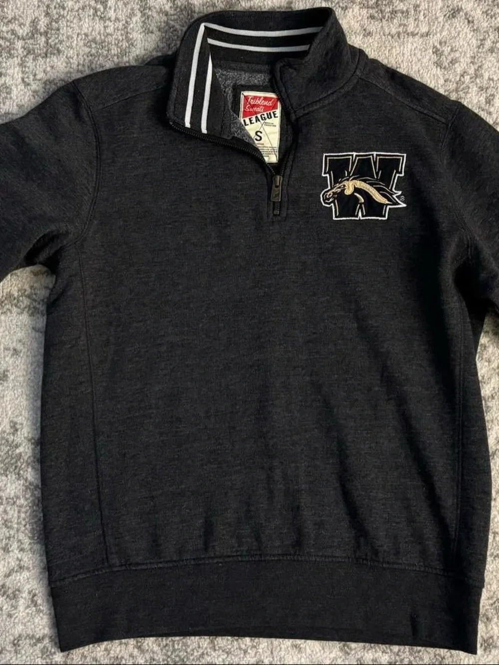 Triblend Sweats League Western Michigan Broncos Quarter Zip Sweater Size Small